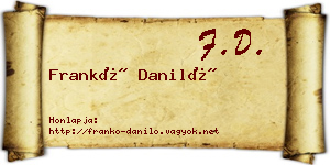 Frankó Daniló névjegykártya